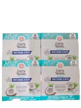 Guru Nanda Whitening Strips with Coconut Oil X4 New In Box